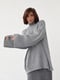 Вязаный серый свитер oversize в рубчик | 6629391 | фото 5