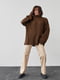 Вязаный коричневый свитер oversize в рубчик | 6629392 | фото 6