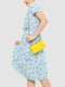 Платье А-силуэта бирюзовое в принт | 6617702 | фото 3