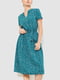 Платье А-силуэта зеленое в принт | 6617703 | фото 2