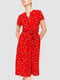 Сукня А-силуету червона в принт | 6617704 | фото 2