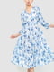 Сукня молочно-блакитна в квітковий принт | 6617718 | фото 2
