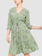 Оливкова сукня в квітковий принт | 6617720 | фото 3