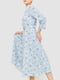 Платье голубое в цветочный принт | 6617724 | фото 3