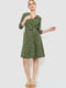 Платье темно-зеленое в цветочный принт | 6617725 | фото 2