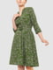 Платье темно-зеленое в цветочный принт | 6617725 | фото 3