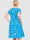 Платье голубое в цветочный принт | 6617734 | фото 4
