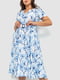 Платье голубое в цветочный принт | 6617745 | фото 2