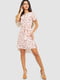 Персикова сукня в квітковий принт | 6617771 | фото 2
