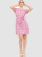 Платье розовое в в цветочный принт | 6617773 | фото 2