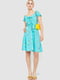 Платье бирюзовое в цветочный принт | 6617779 | фото 2