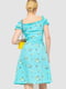 Платье бирюзовое в цветочный принт | 6617779 | фото 4
