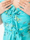 Платье бирюзовое в цветочный принт | 6617779 | фото 5