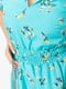 Платье бирюзовое в цветочный принт | 6617791 | фото 5