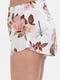 Шовкові піжамні шорти молочного кольору з квітковим принтом | 6620135 | фото 3