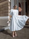 Элегантное белое платье-миди с объемными рукавами | 6506194 | фото 5