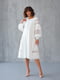 Платье-миди белое кружевное с поясом | 6506254