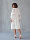 Платье-миди белое кружевное с поясом | 6506254 | фото 4