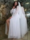 Сукня весільна біла блискуча з розрізом | 6506404 | фото 3