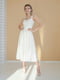 Нарядное платье-миди белого цвета | 6506439 | фото 2