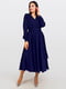 Шовкова сукня-міді синього кольору | 6506500 | фото 4