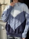 Теплий базовий светр синьо-сірий | 6629741 | фото 3