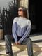 Теплый базовый свитер сине-серый | 6629741