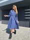 Модна синя сукня-міді на гудзиках | 6629772 | фото 2