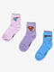 Шкарпетки комбінованих кольорів з вишитим принтом Superman (3 пари) | 6255400