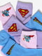 Шкарпетки комбінованих кольорів з вишитим принтом Superman (3 пари) | 6255400 | фото 2