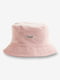 Пудрово-розовая вельветовая панама с лого | 6255411 | фото 3