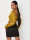 Блуза бурштинового кольору з корсетом та драпірованими рукавами | 6255454 | фото 2