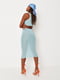 Полупрозрачное пляжное платье голубого цвета | 6255485 | фото 3