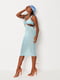 Полупрозрачное пляжное платье голубого цвета | 6255485 | фото 4