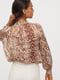 Блуза коричневая в анималистический принт | 6255689 | фото 2
