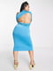 Сукня блакитна з відкритою спиною | 6303462 | фото 3