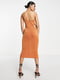 Сукня теракотового кольору з асиметричним вирізом | 6303481 | фото 4