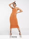 Сукня теракотового кольору з асиметричним вирізом | 6303481 | фото 2