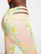 Зауженные брюки в цветочный принт с вырезами на талии | 6303499 | фото 4