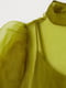 Полупрозрачное платье цвта хаки с подкладой | 6303548 | фото 3