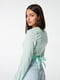 Блуза бирюзового цвета с завязками на спине | 6630401 | фото 2
