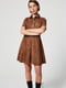 Сукня-сорочка з поясом коричнева | 6630523 | фото 3