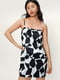 Сукня в білизняному стилі чорно-біла з принтом | 6630550