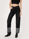 Черные джинсы с контрастными манжетами | 6630610