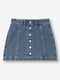 Синяя джинсовая мини-юбка с пуговицами спереди | 6630639 | фото 4