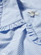 Голубая полосатая рубашка с оборкой по воротнику | 6630750 | фото 7