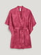 Атласний рожевий халат з принтом | 6630853 | фото 3