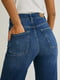 Широкі джинси синього кольору з ефектом потертості | 6630875 | фото 4