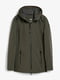 Водоотталкивающая куртка-дождевик с капюшоном цвета хаки | 6630938 | фото 5