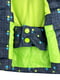 Темно-синя лижна куртка з яскраво-зеленим підкладом у принт-клітинку | 6630939 | фото 2